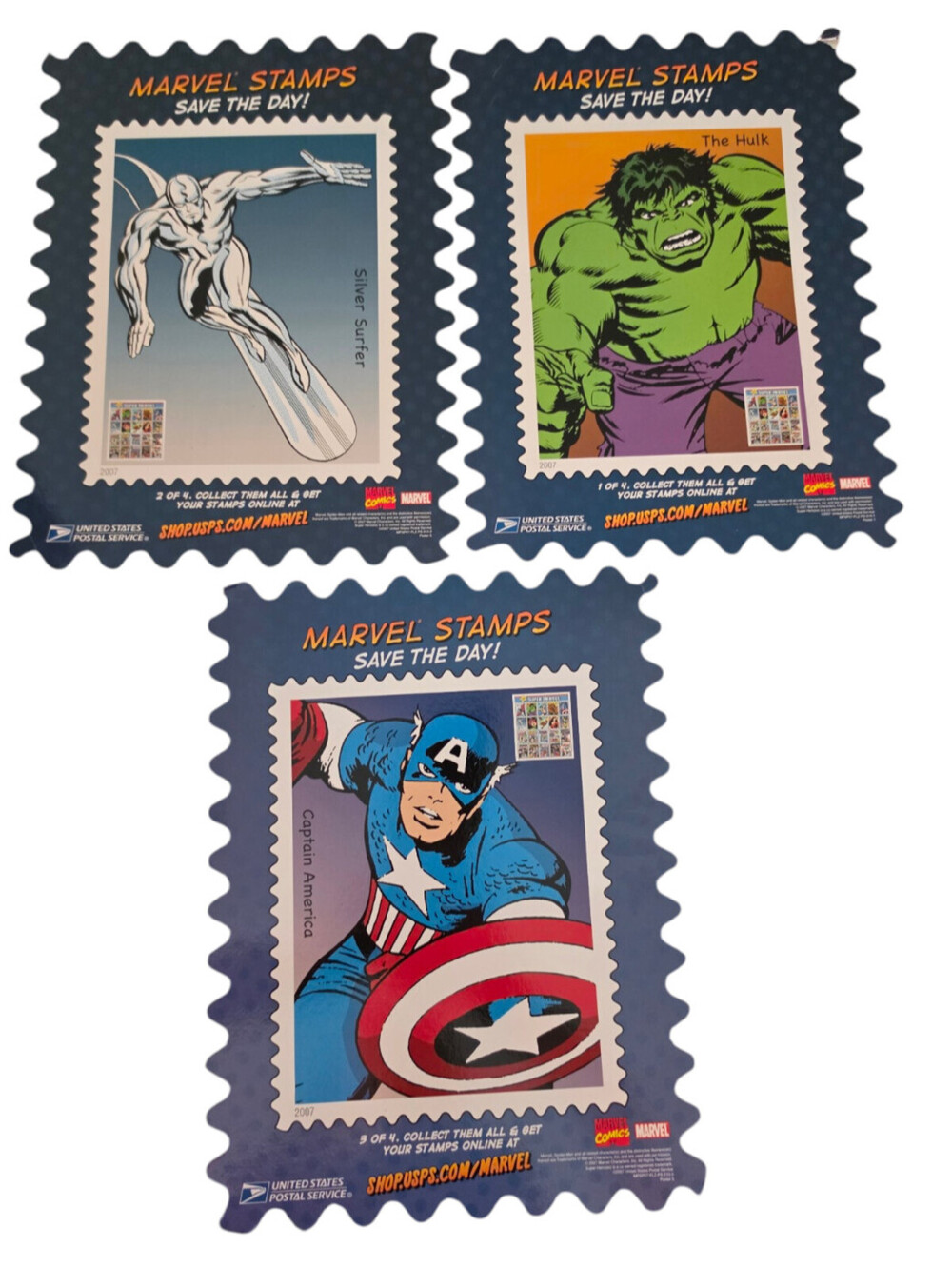 USPS 2007 MARVEL PROMO STAMP PUZZLE Set of 3 Greg Land Art VERY RARE